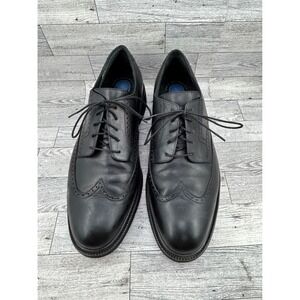 Rockport Dressports Wingtip‎ Oxfords Black Leather Lace Up Men Shoes 10W